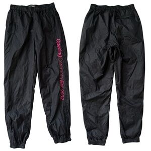 Opening Ceremony Black & Pink Logo Embroidered Nylon Trackpants Size XS